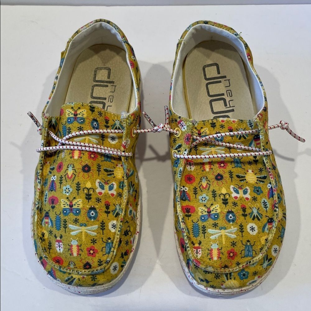 Hey Dude Mustard Floral Casual Shoes